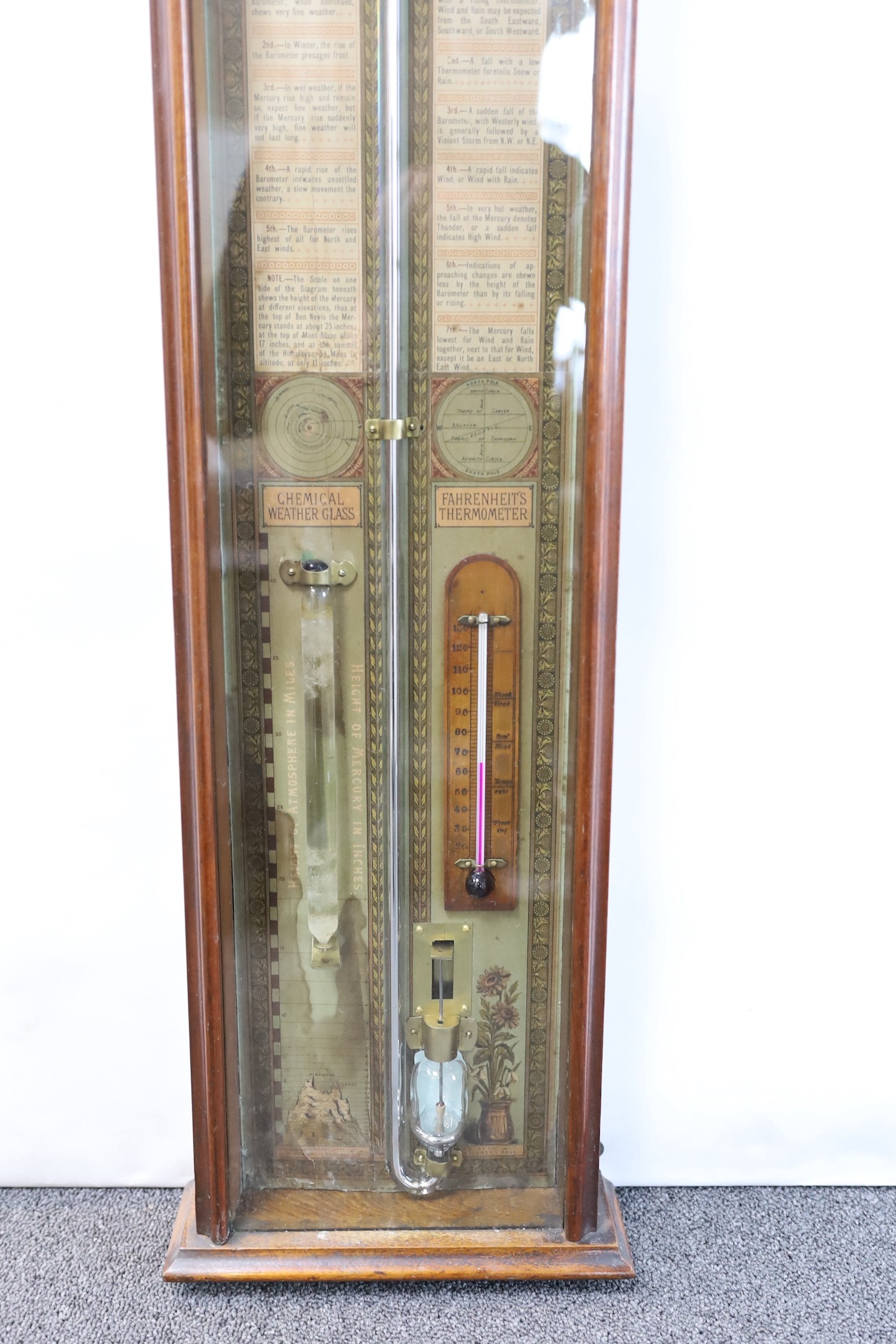 A Victorian mahogany cased Admiral Fitzroy barometer, height 94cm
